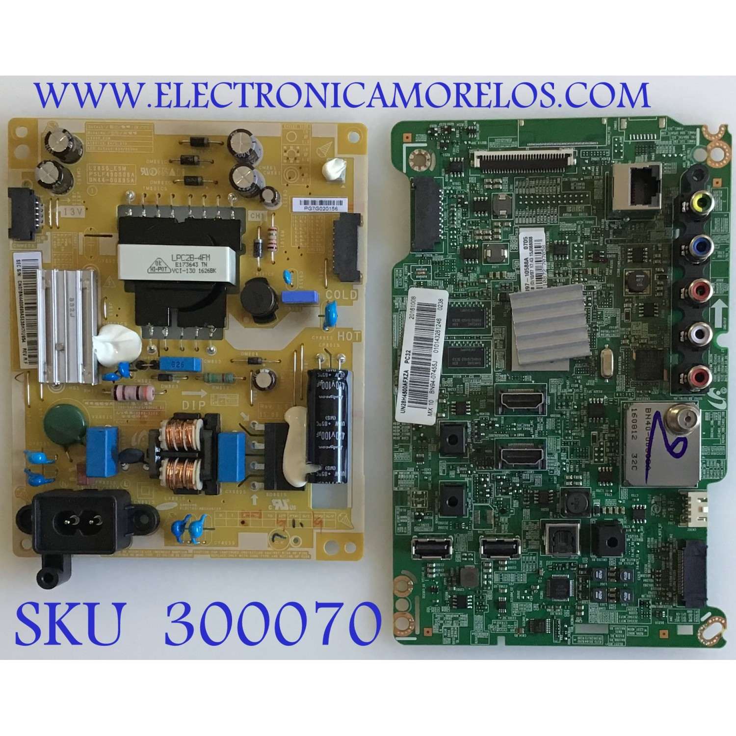 KIT DE TARJETAS PARA TV SAMSUNG / MAIN BN94-07455J / BN41-02245A / FUENTE BN44-00695A / L28S0_ESM / PANEL CY-HH028AGEV1H / MODELOS UN28H4500AFXZA ES01 / UN28H4500AFXZA LS02